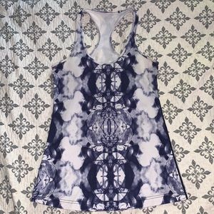 Lululemon cool racerback tank-top, blue tie-dye, 8